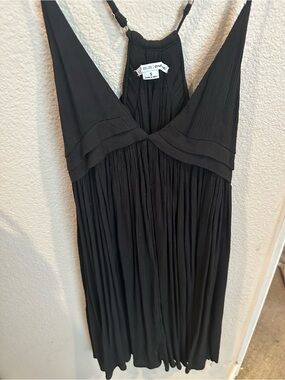 O'Neill Black Pleated Mini Dress with Adjustable Straps